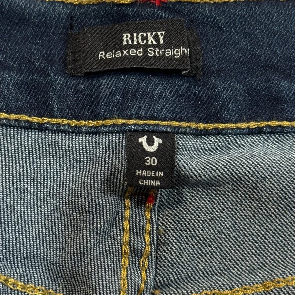 True Religion Ricky Relaxed Straight Denim Shorts Dark Scorched Wash Mens 30 NWT